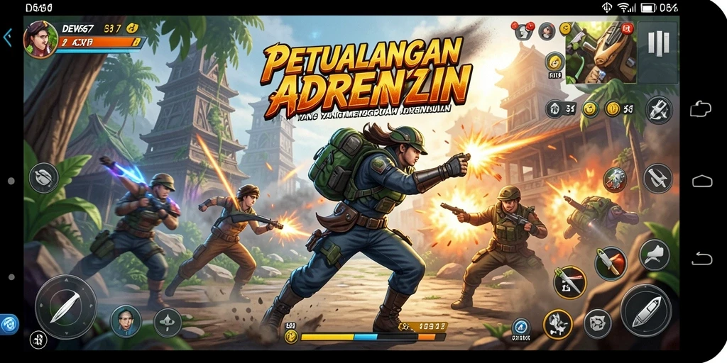 Tampilan gameplay DEWI567 yang menegangkan dan penuh aksi.