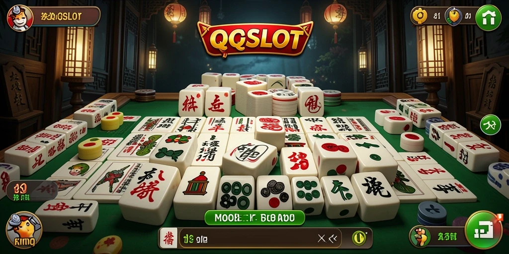 Screenshot QQSLOT menampilkan gameplay Mahjong yang seru dan menarik.