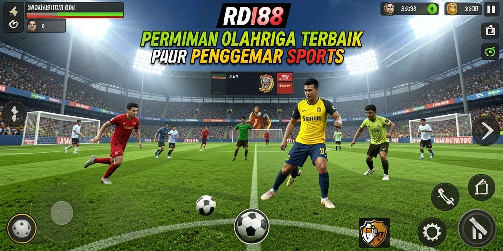 Tangkapan layar utama dari gameplay RDI88 yang menampilkan aksi olahraga.