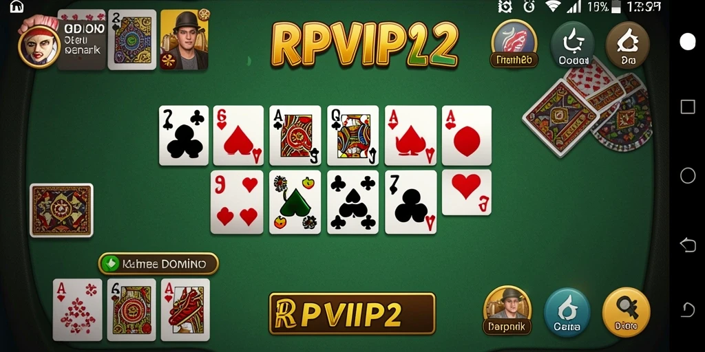 Tangkapan layar utama RPVIP2 menampilkan gameplay seru dalam permainan Domino.
